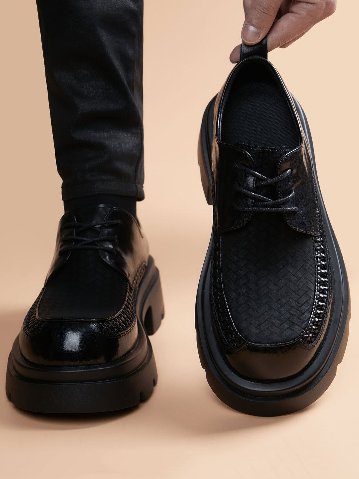 Handcrafted Genuine Leather Men's Derby Shoes - product view 2