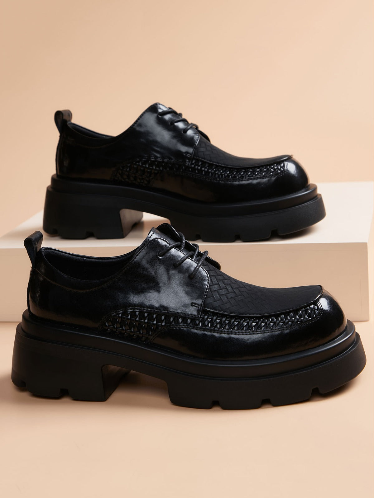 Handcrafted Genuine Leather Men's Derby Shoes - product view 4
