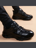 Black handcrafted genuine leather shoes - color image