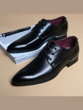 Black handcrafted genuine leather shoes - color image