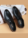 Black handcrafted genuine leather shoes - color image