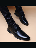 Black handcrafted genuine leather shoes - color image