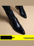 Black handcrafted genuine leather shoes - color image
