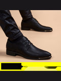 Black handcrafted genuine leather shoes - color image