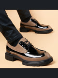 Black handcrafted genuine leather shoes - color image