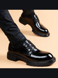 Black handcrafted genuine leather shoes - color image