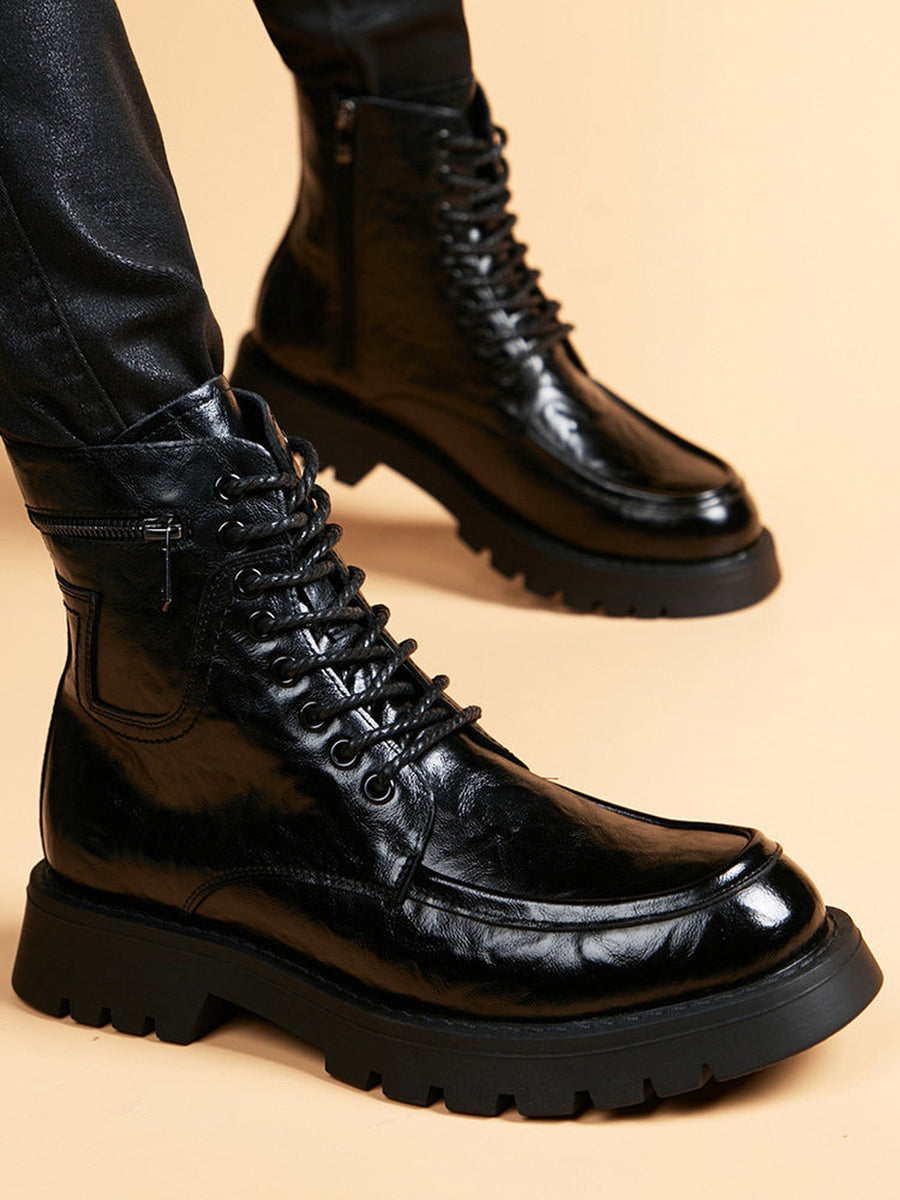 Sleek Handcrafted Genuine Leather Men's Leather Boots for Office & Formal Wear