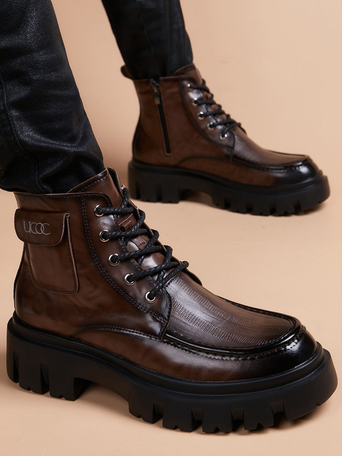 Handcrafted Genuine Leather Men's Boots - product view 4