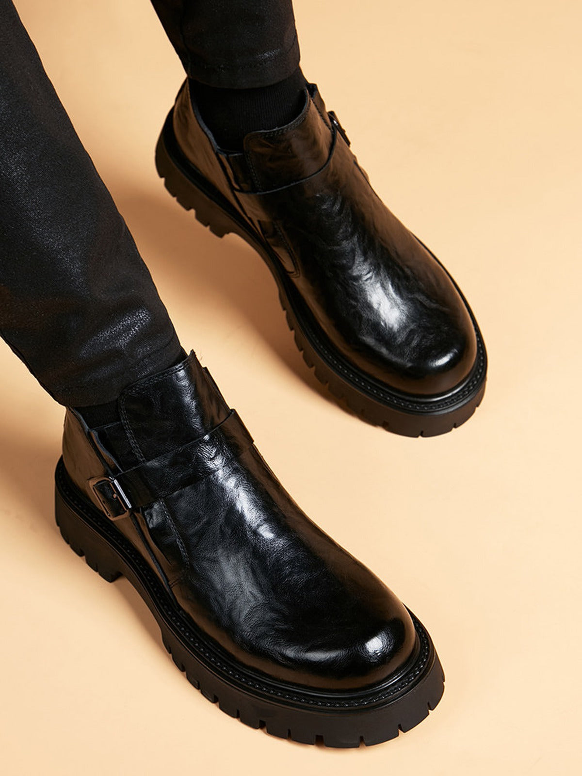 Handcrafted Genuine Leather Men's Boots - product view 3