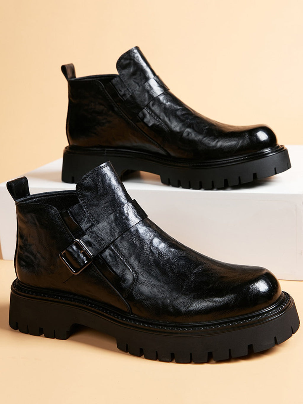 Handcrafted Genuine Leather Men's Boots - product view 4