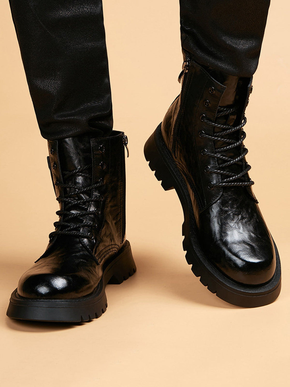 Handcrafted Genuine Leather Men's Boots - product view 2