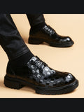 Black handcrafted genuine leather shoes - color image
