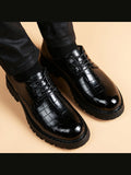 Black handcrafted genuine leather shoes - color image