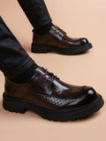 Black handcrafted genuine leather shoes - color image