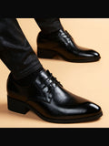 Black handcrafted genuine leather shoes - color image