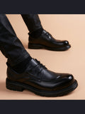 Black handcrafted genuine leather shoes - color image