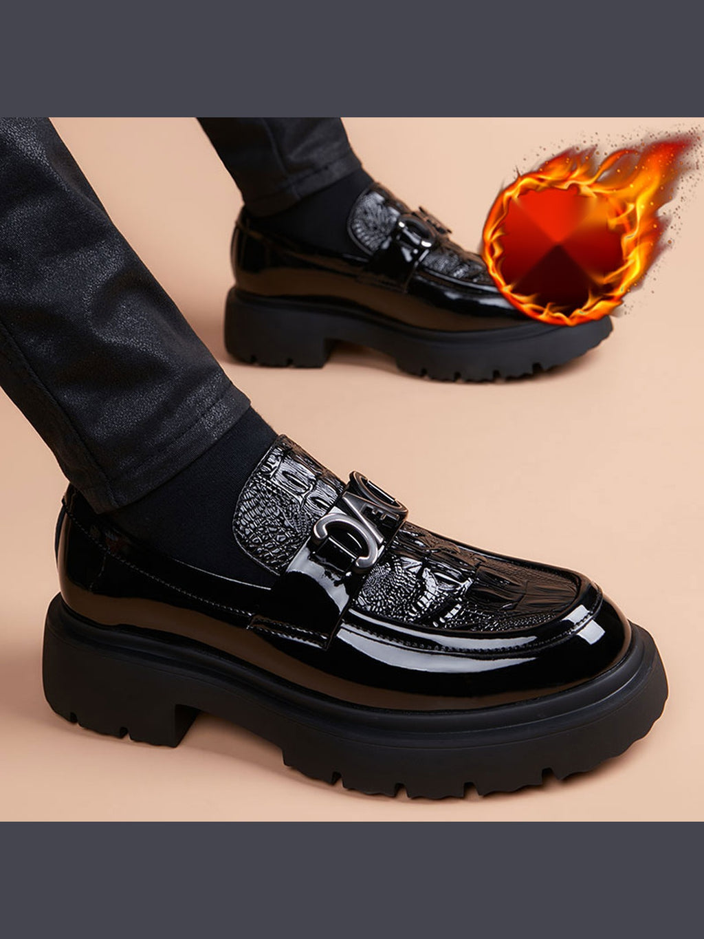 Color handcrafted genuine leather shoes - color image