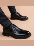Black handcrafted genuine leather shoes - color image