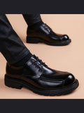 Black handcrafted genuine leather shoes - color image