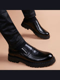 Black handcrafted genuine leather shoes - color image