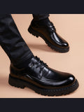 Black handcrafted genuine leather shoes - color image