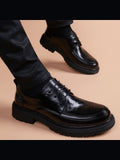 Black handcrafted genuine leather shoes - color image