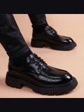 Black handcrafted genuine leather shoes - color image