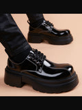Black handcrafted genuine leather shoes - color image