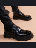 Black handcrafted genuine leather shoes - color image