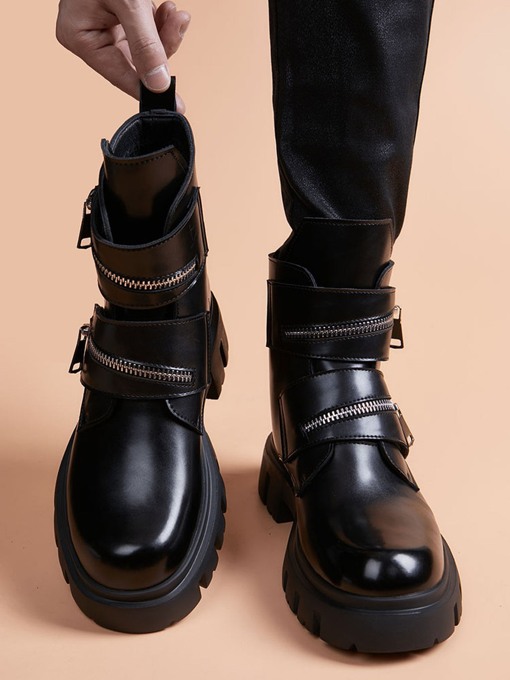Handcrafted Genuine Leather Men's Boots - product view 2