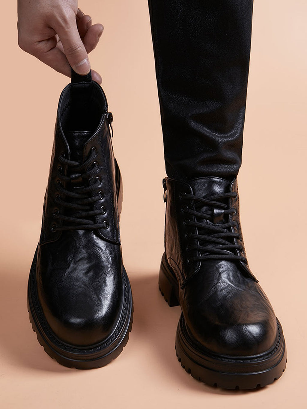 Handcrafted Genuine Leather Men's Boots - product view 2