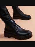 Black handcrafted genuine leather shoes - color swatch