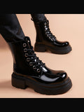 Black handcrafted genuine leather shoes - color swatch