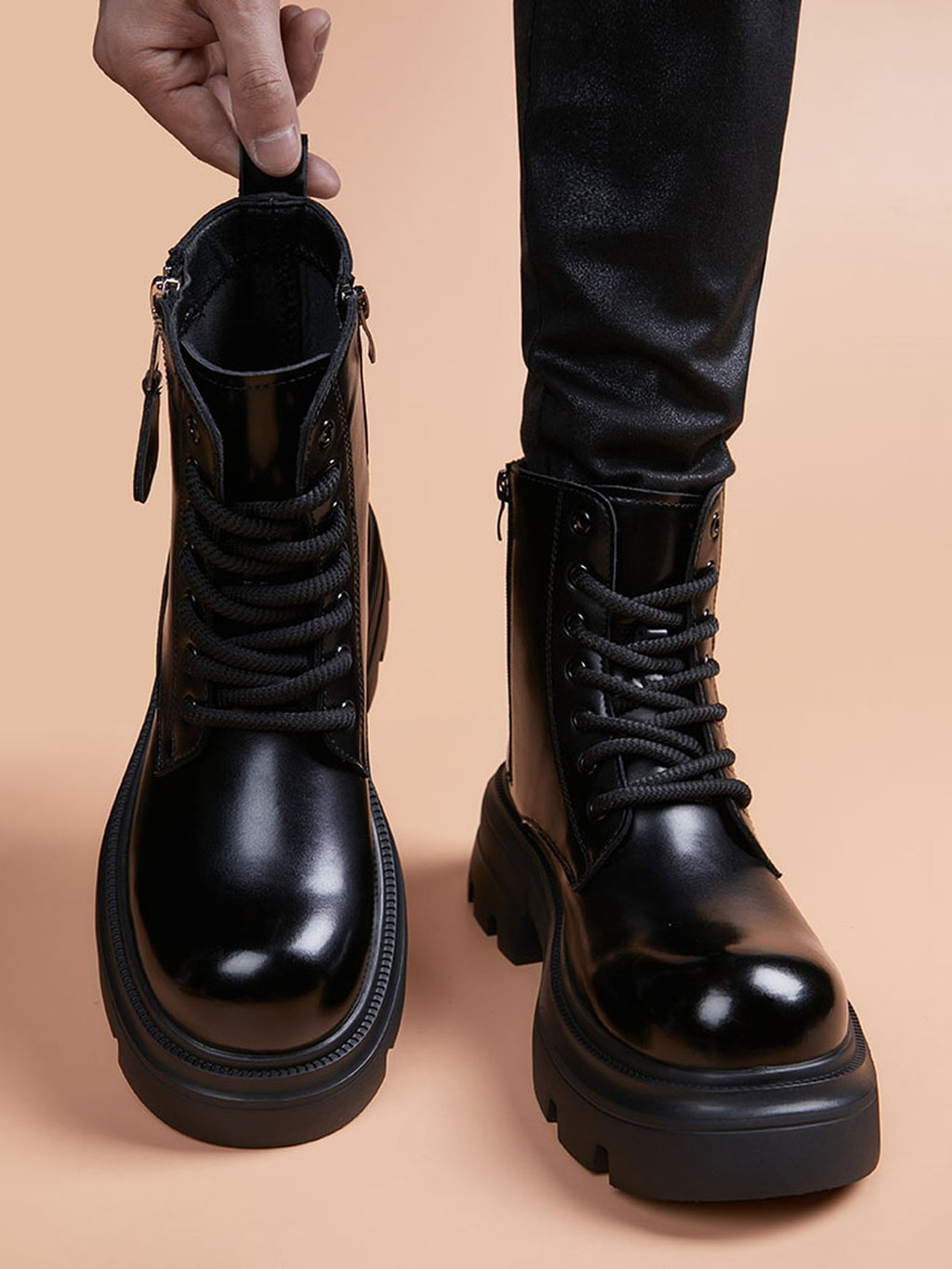 Handcrafted Genuine Leather Men's Boots - product view 2
