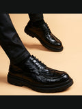 Black handcrafted genuine leather shoes - color image