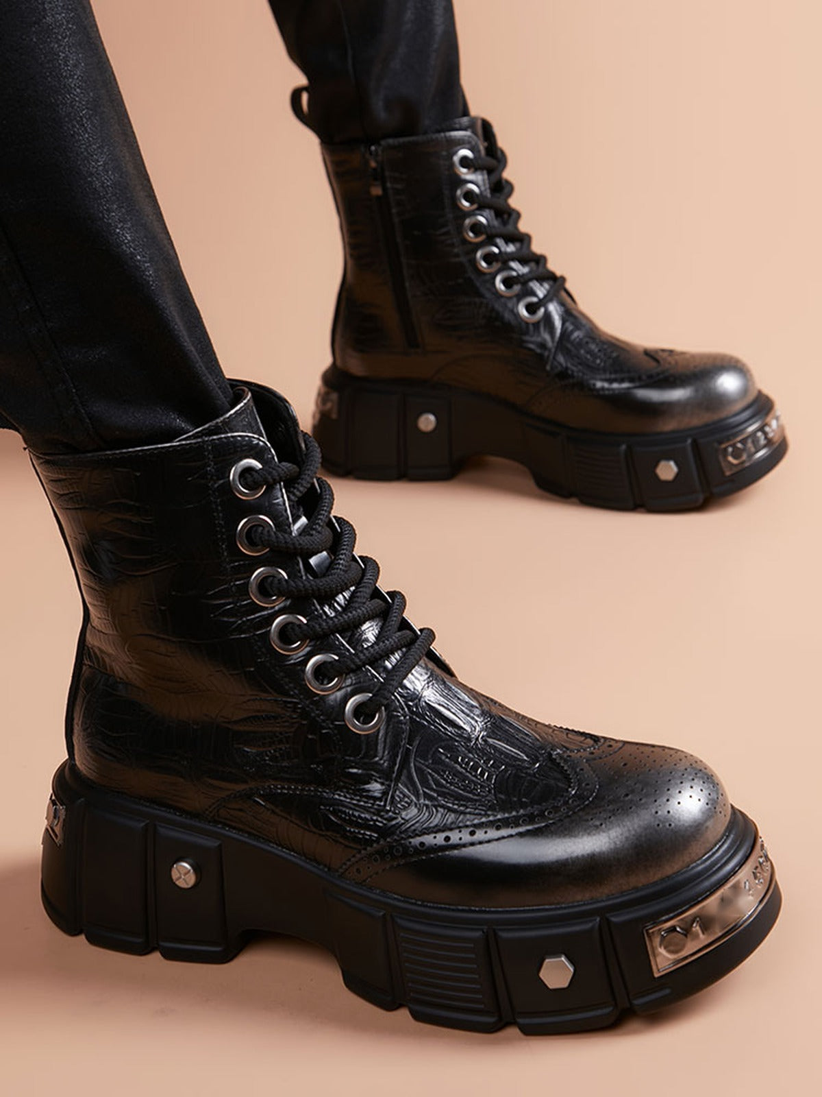 Handcrafted Genuine Leather Men's Boots - product view 2