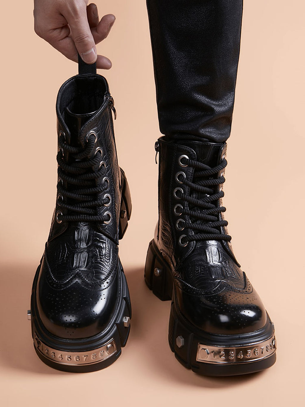 Handcrafted Genuine Leather Men's Boots - product view 3
