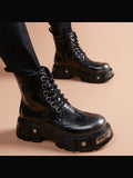 Black handcrafted genuine leather shoes - color swatch