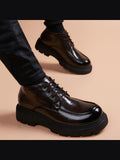 Black handcrafted genuine leather shoes - color swatch