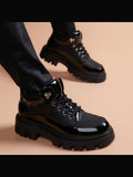 Black handcrafted genuine leather shoes - color swatch