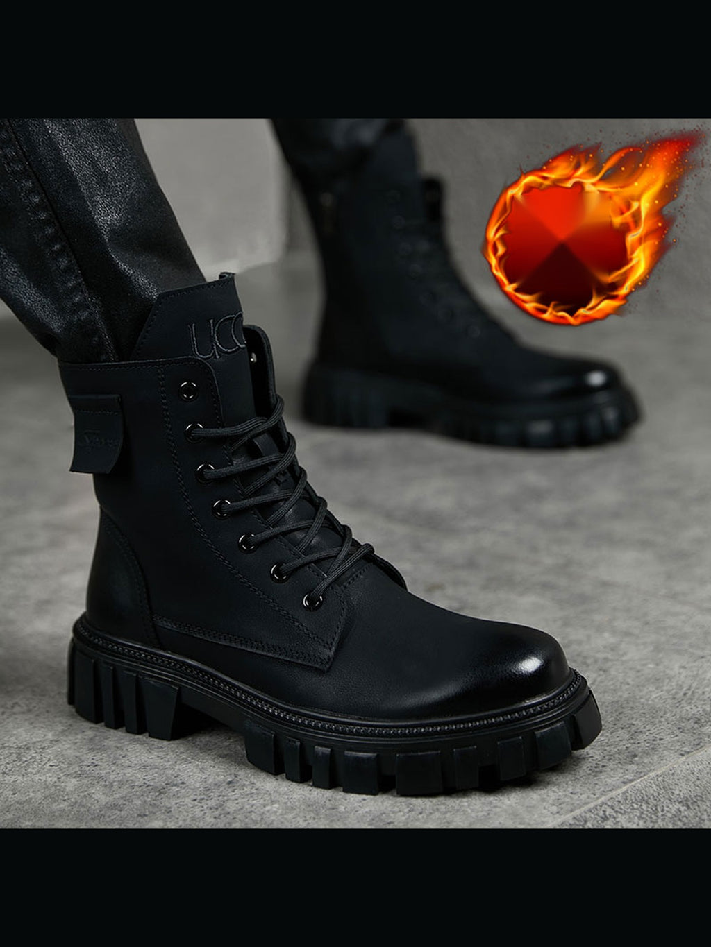 Black handcrafted genuine leather shoes - color swatch