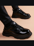 Black handcrafted genuine leather shoes - color image
