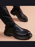 Black handcrafted genuine leather shoes - color image