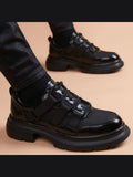 Black handcrafted genuine leather shoes - color image