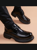 Black handcrafted genuine leather shoes - color image