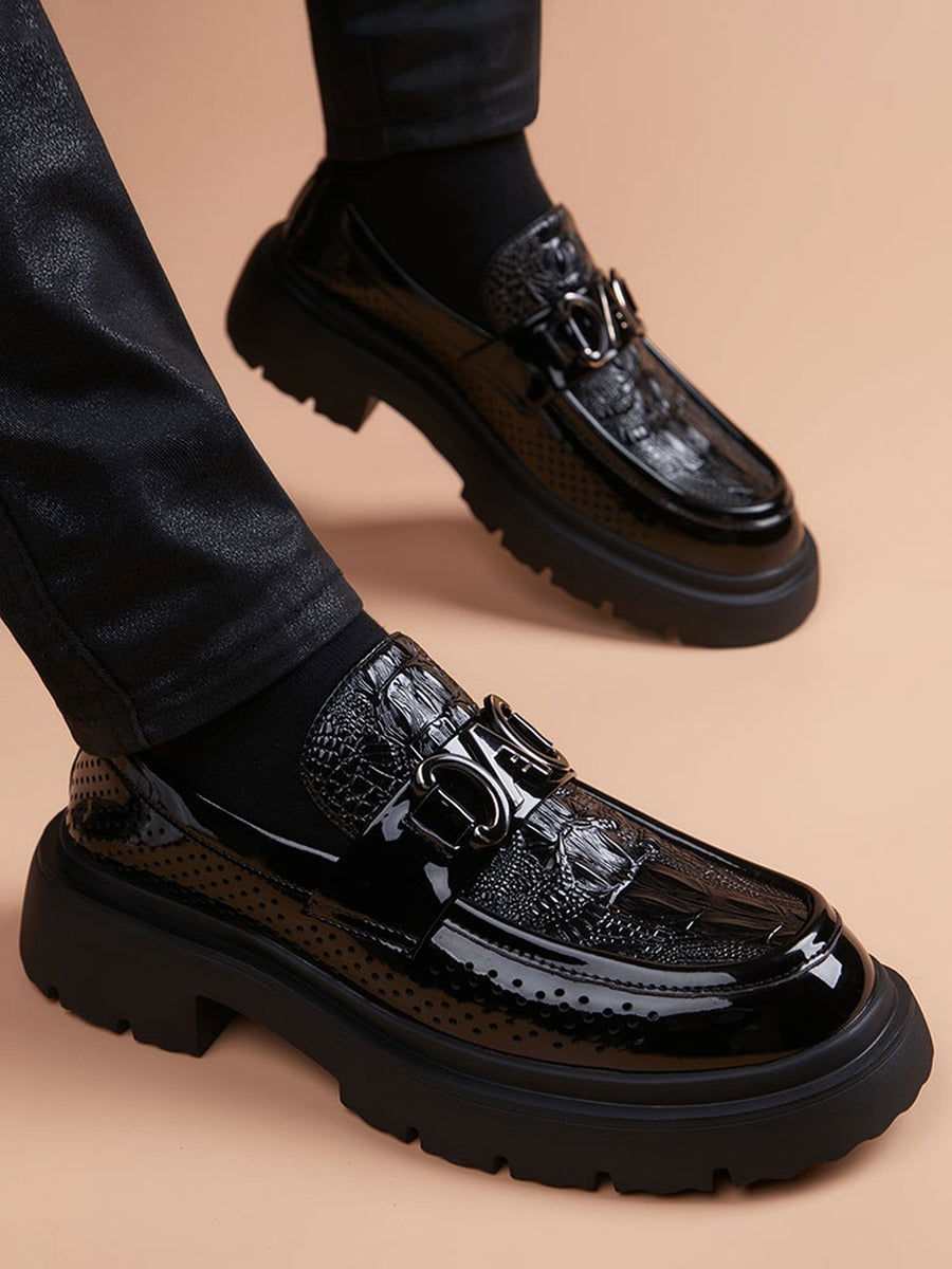 Sophisticated Handcrafted Genuine Leather Men's Slip-On Loafers with a Refined Profile