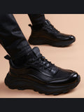 Black handcrafted genuine leather shoes - color image