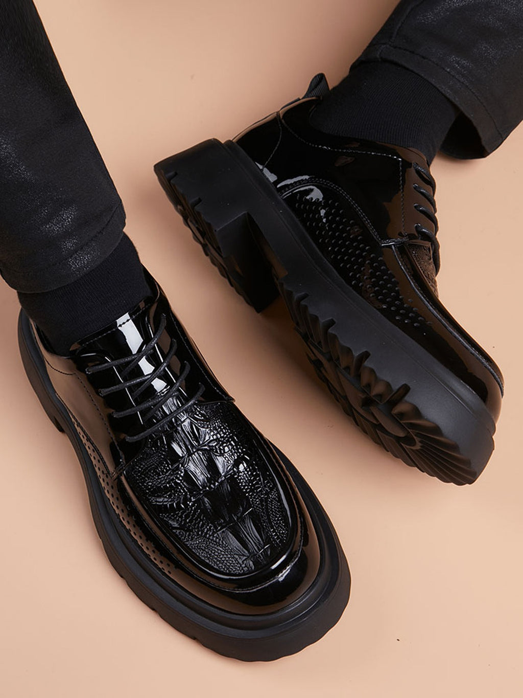 Handcrafted Genuine Leather Men's Derby Shoes - product view 3