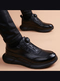 Black handcrafted genuine leather shoes - color swatch