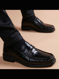 Black handcrafted genuine leather shoes - color image